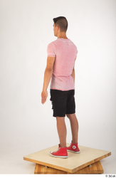 Whole Body Man White Shoes Shirt Shorts Slim Standing Studio photo references